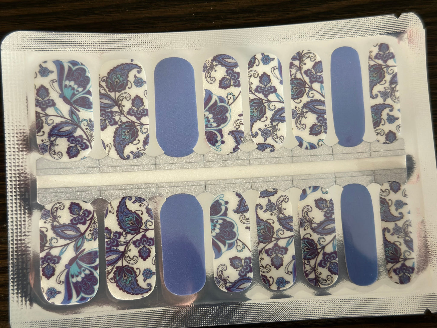 Blue paisley Nail Polish strips