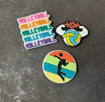 Volleyball shoe charm set
