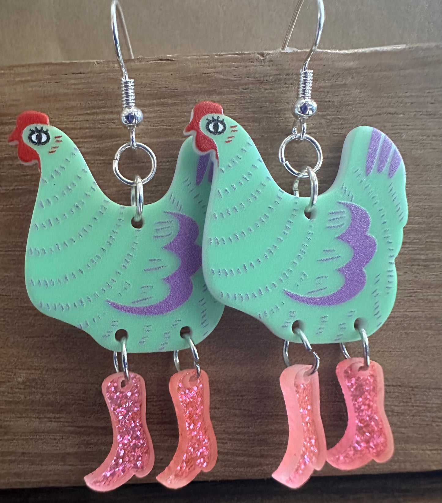 Chickens in boots Earrings