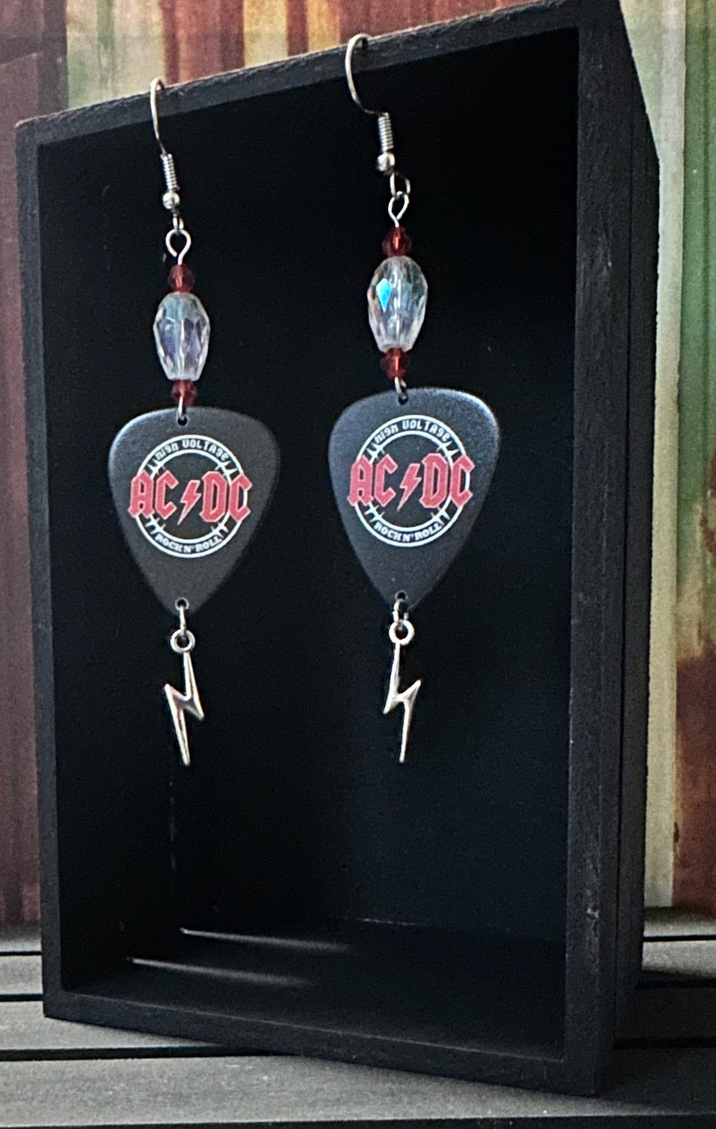 AC/DC Guitar Pick Earrings