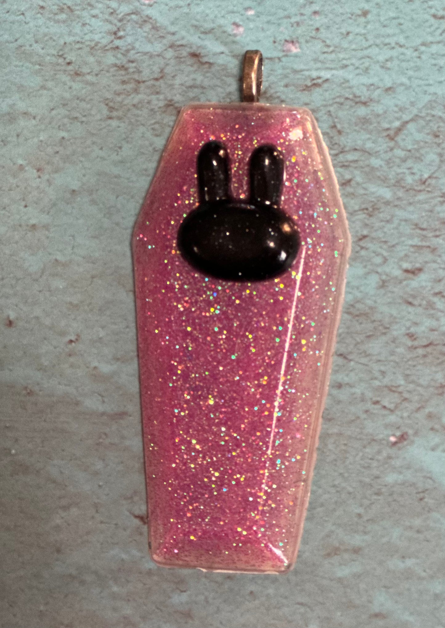 Bunny Coffin Resin Pendants