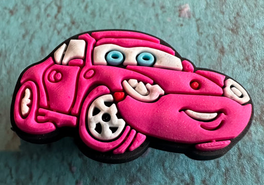 Pink cars character shoe charm