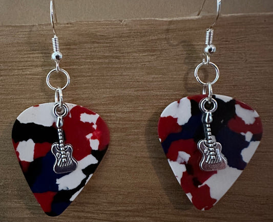 Guitar pick earrings