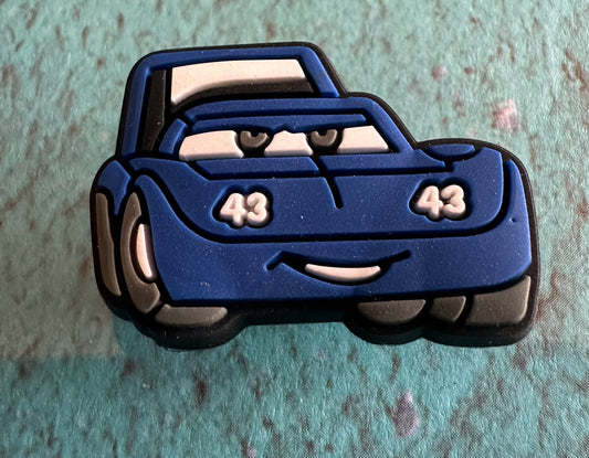 Cars character race car blue shoe charm
