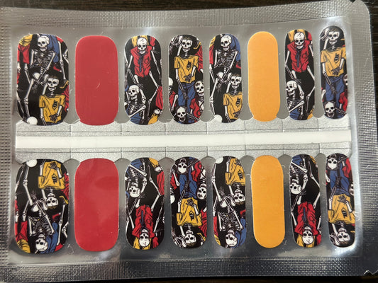 Retro Skeletons Nail Polish Strips