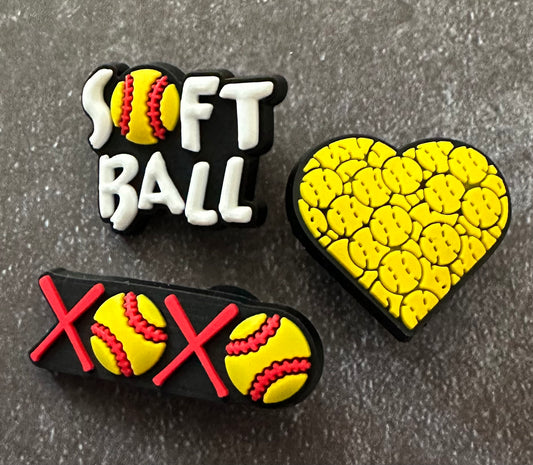 Soft Ball shoe charm set
