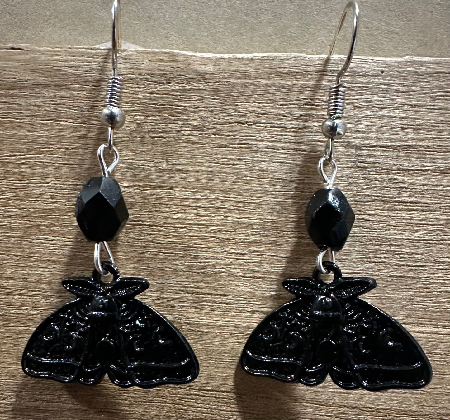 Spooky Black Moth Earings