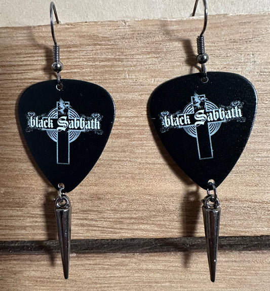 Black sabbath Guitar Pick Earrings