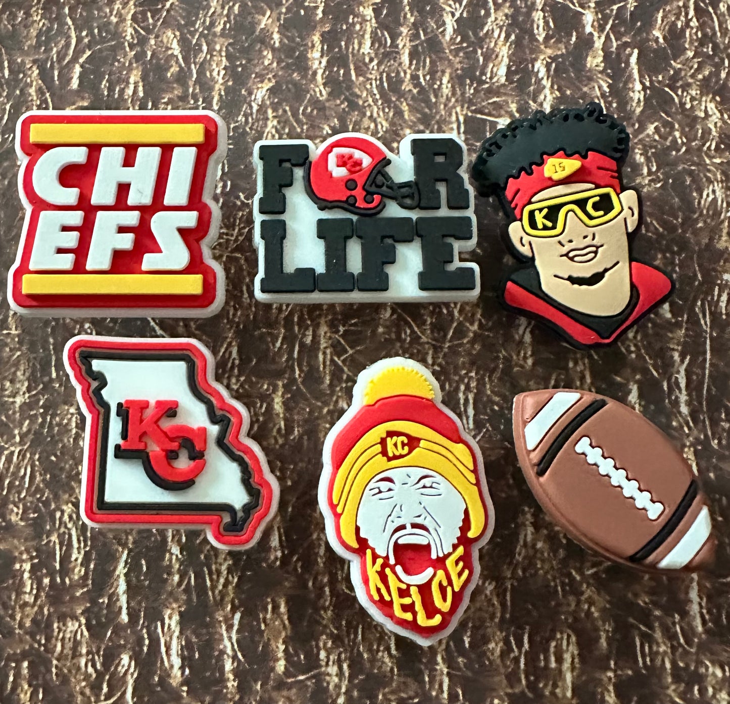 Chiefs Football shoe charm set