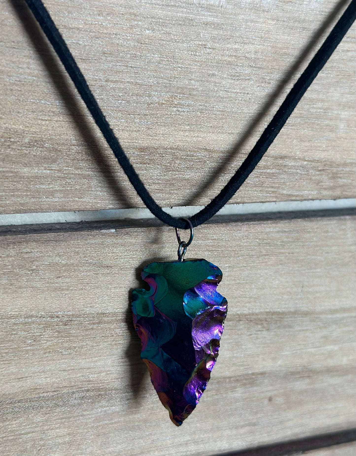 Iridescent Arrow Head Necklace 