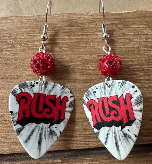 Rush Guitar Pick Earrings