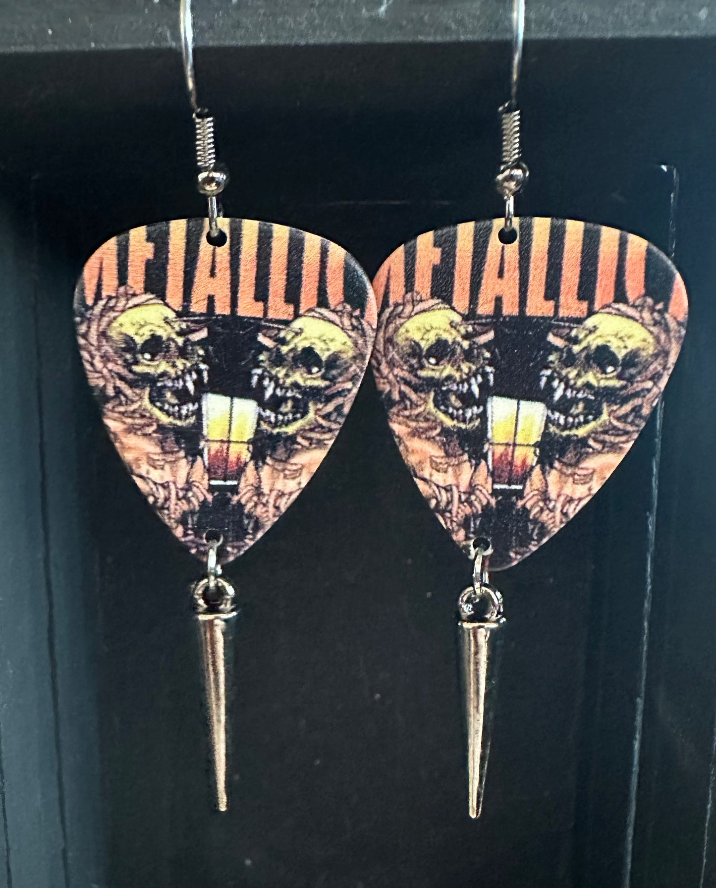 Metallica Guitar Pick Earrings