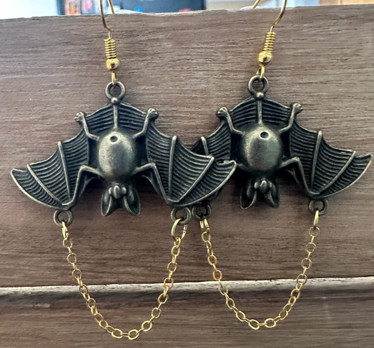 Spooky Hanging Bats Earrings