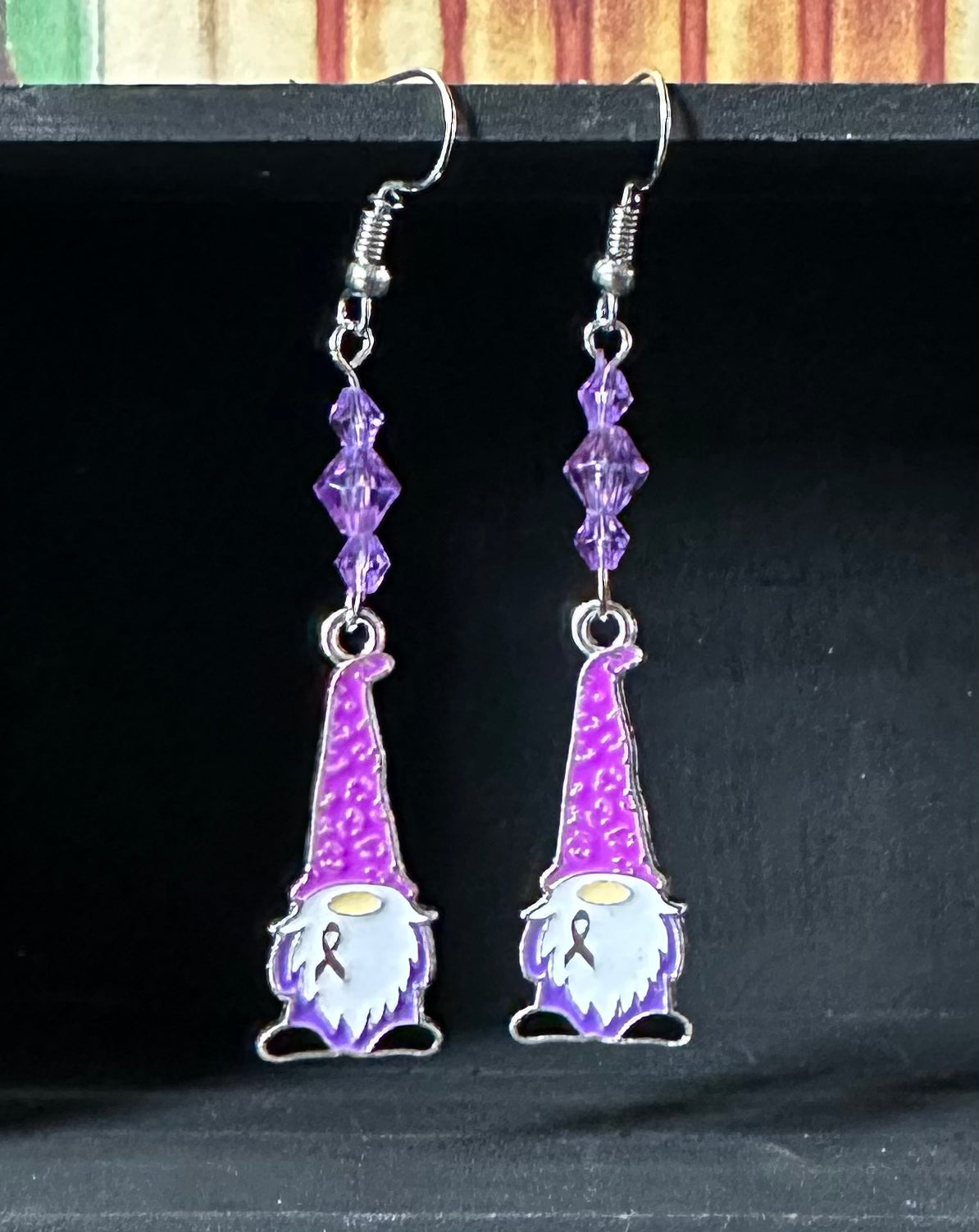 Purple Ribbon Awareness Earrings
