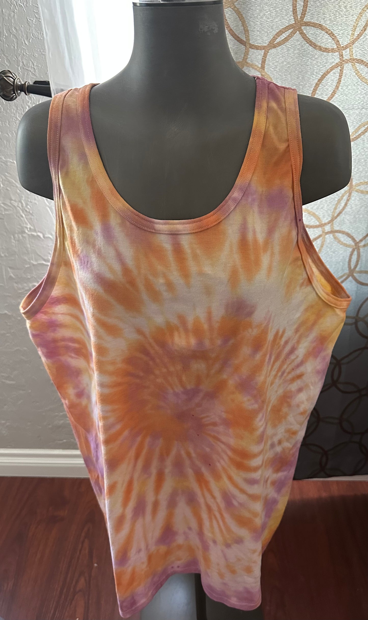 Orange Dream Spiral Tie-Dye Tank top