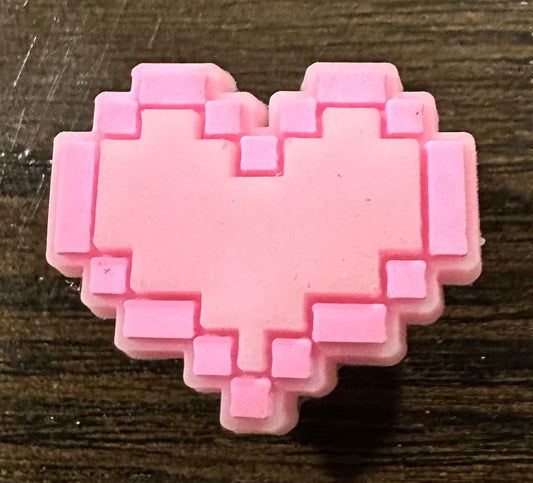 Pink Pixel Heart shoe charm
