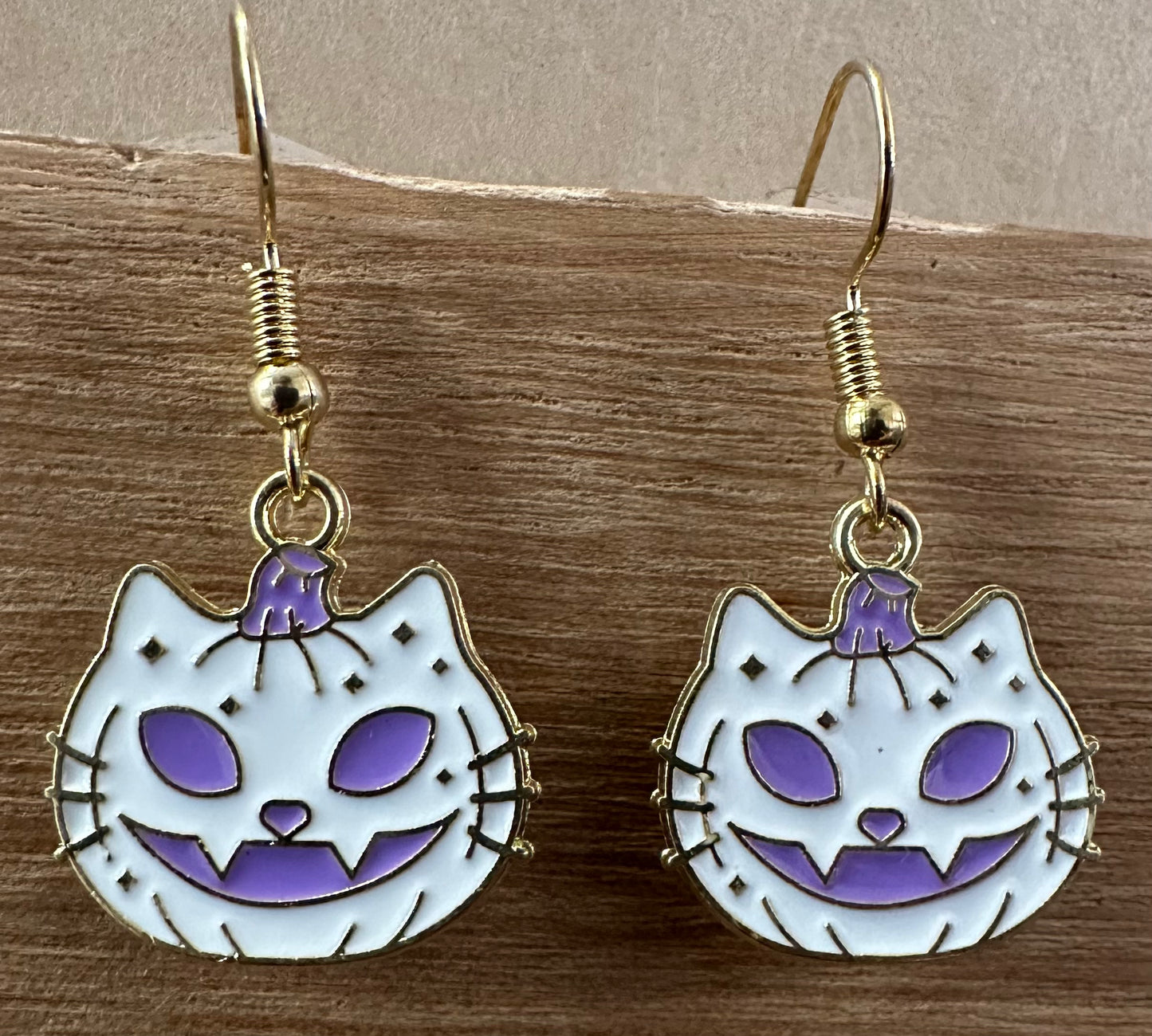 Spooky Kitty Pumpkin Earrings