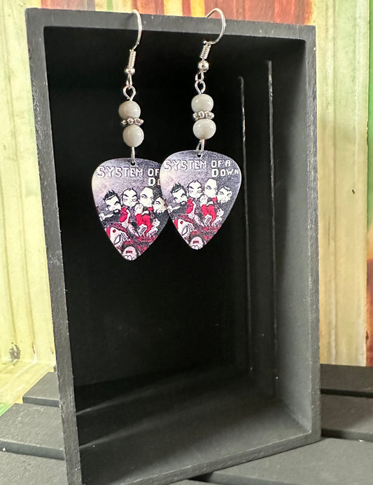 System of a Down Bead Guitar Pick Earrings