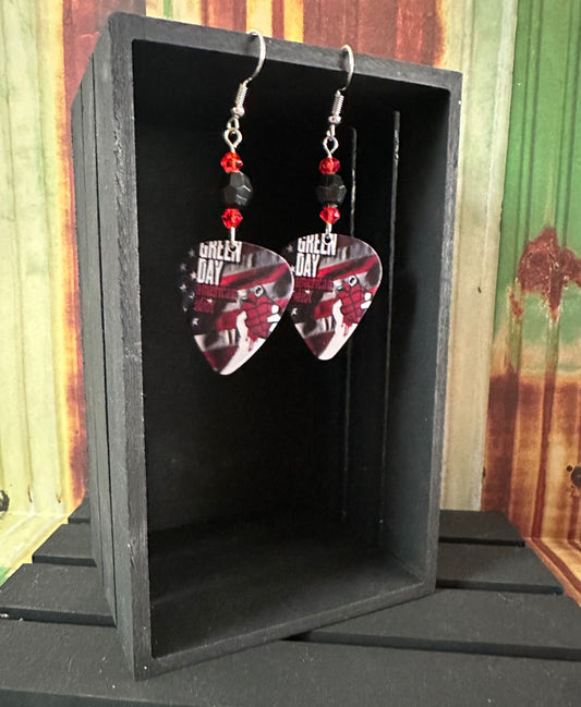 Green Day Guitar pick Earrings