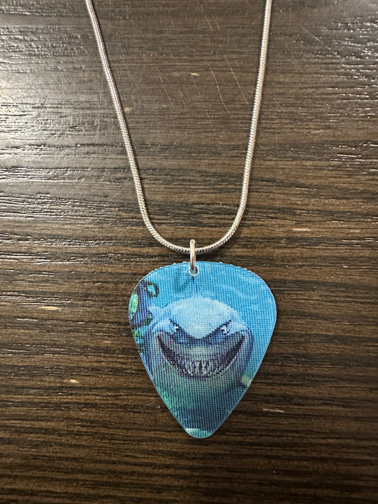 Bruce Shark motion guitar pick necklace