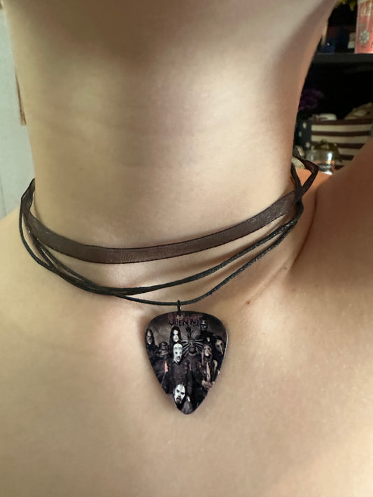 Slipknot Guitar Pick Ribbon Chocker necklace
