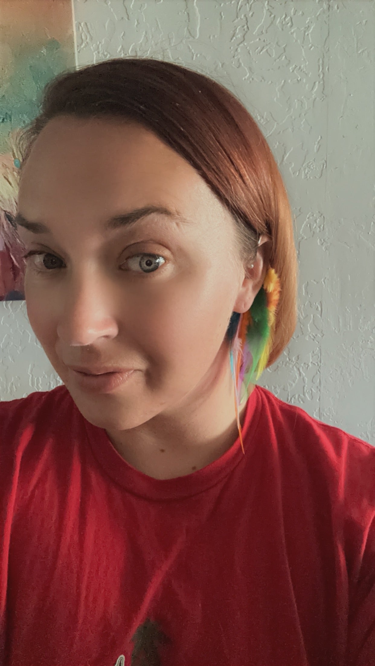Rainbow Feather Ear cuffs