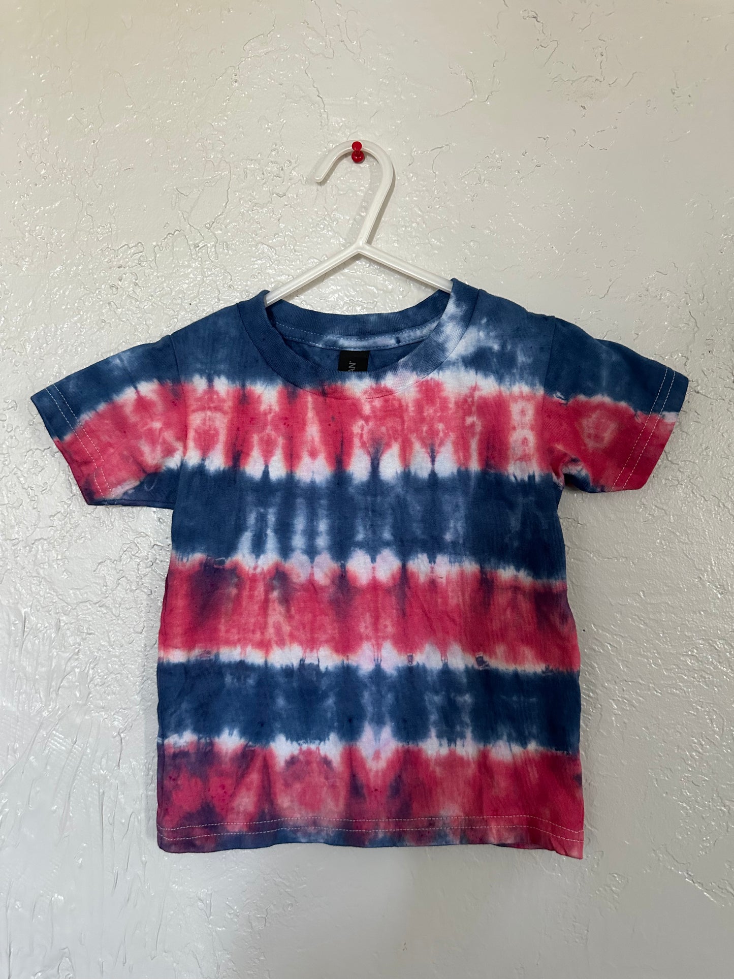 Americana R,W,&B accordion Toddler Tie-Dye tee