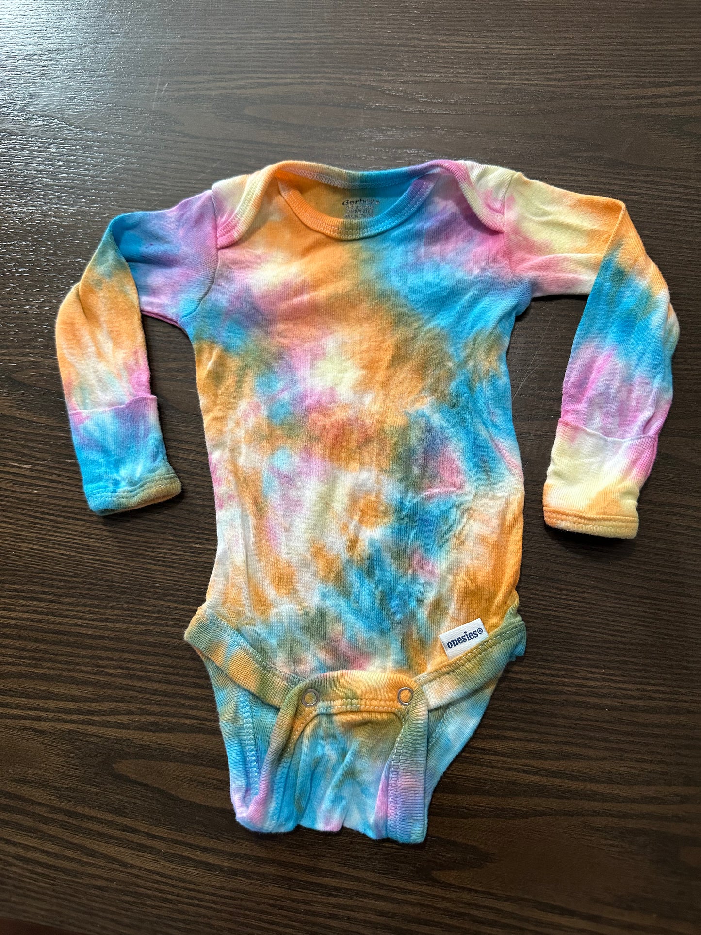 Peaceful Shining Aura Tie-Dye Long sleeve Baby Onesie