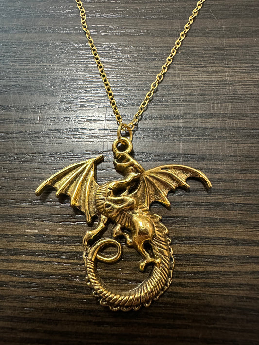 Dragon Gold tone necklace