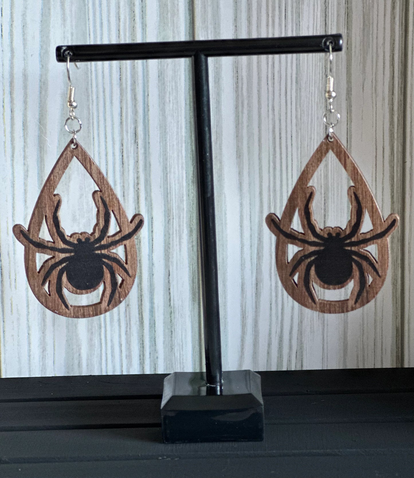 Spooky Wood Teardrop Earrings