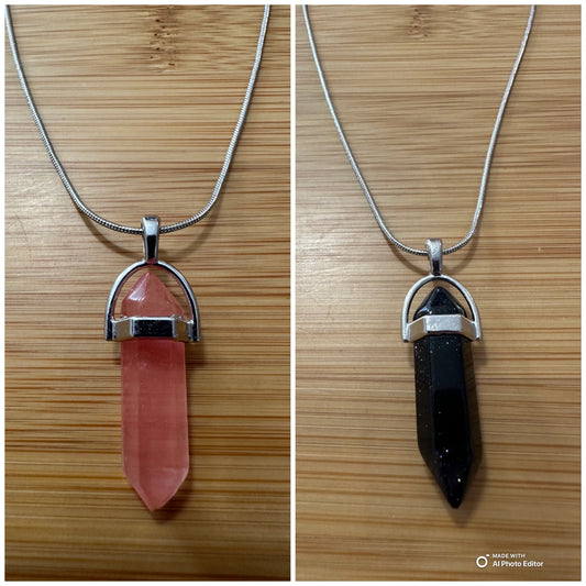 Crystal Dagger Pendant Necklaces