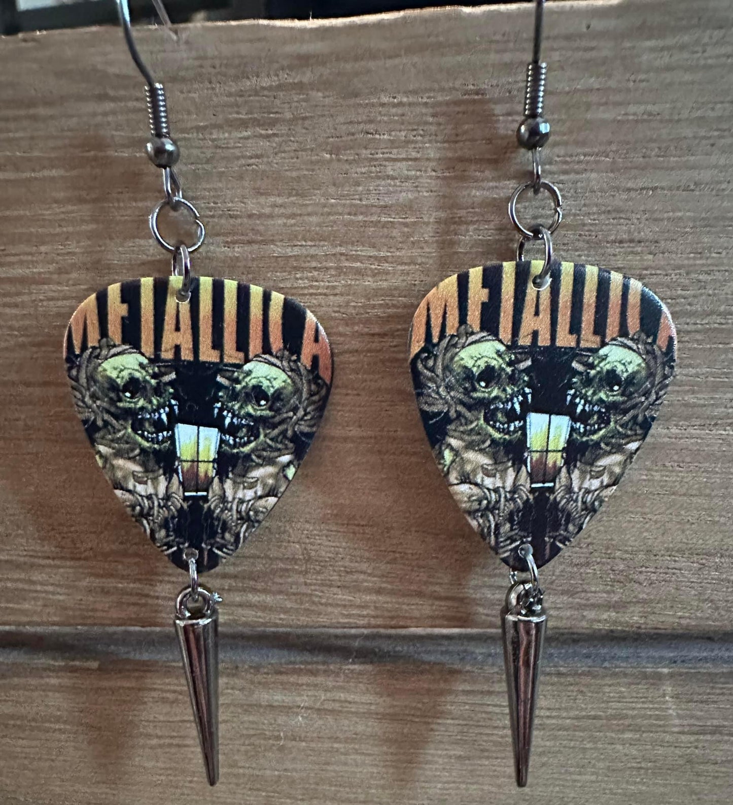 Metallica Guitar Pick Earrings