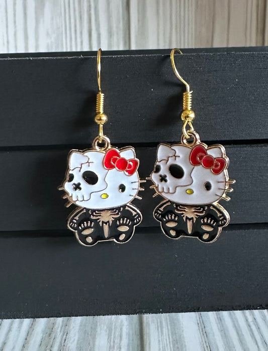 Hello Kitty Skeleton charm Earrings