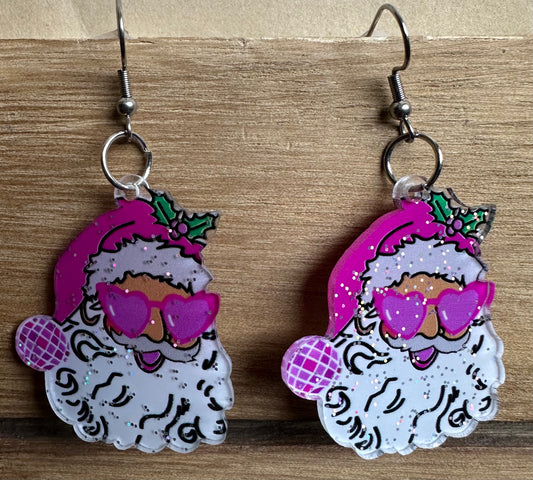 Disco Santas christmas Earrings