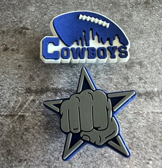 Cowboys Fist football shoe charm set