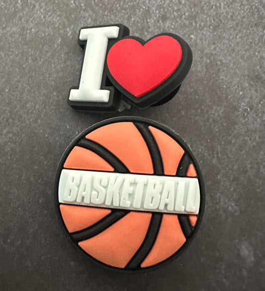 I love Basketball shoe charm set
