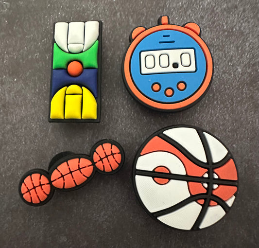 Stopwatch Basketball shoe charm set