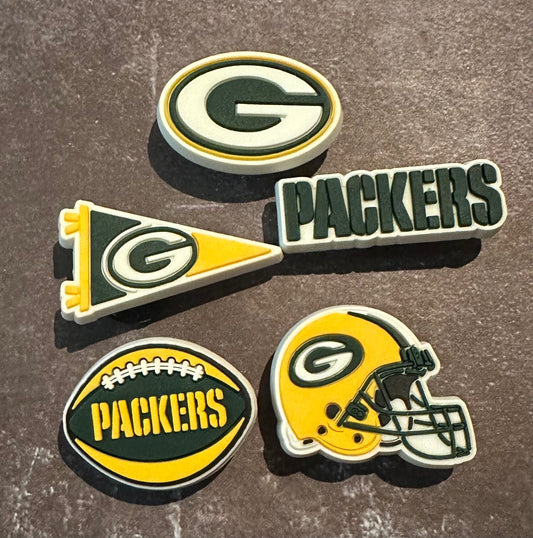 Green Bay Football shoe charm set