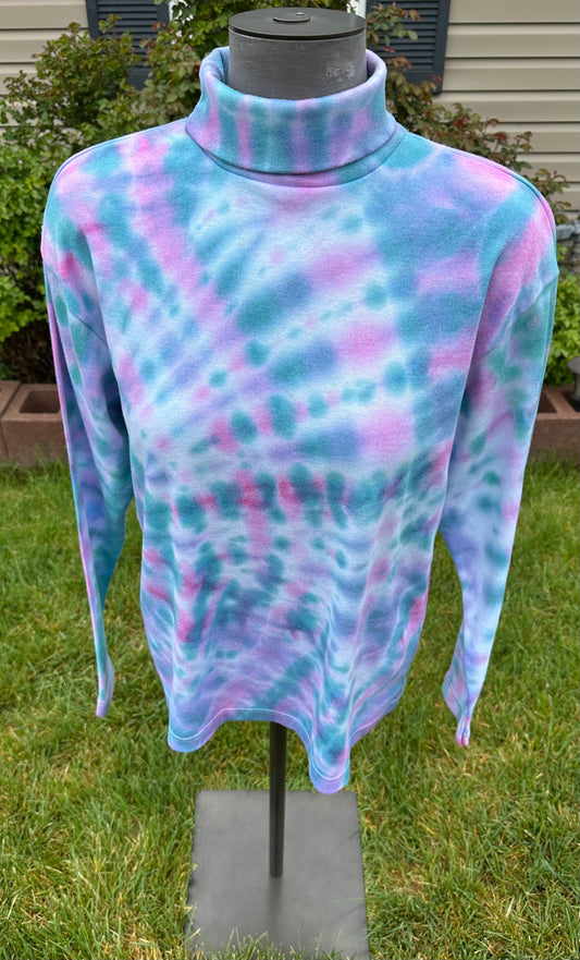 Melodic Earthy Storm Tie-Dye Turtle Neck