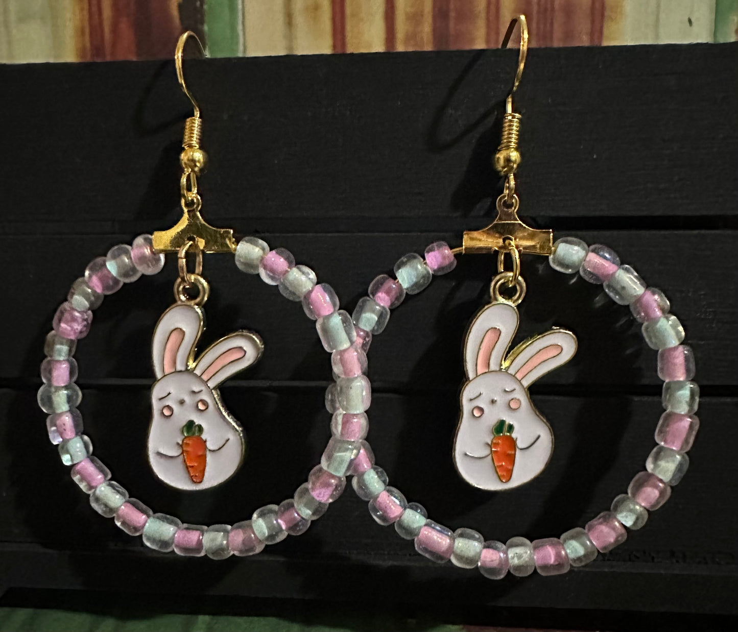 Easter Bunny Hoop Earrings