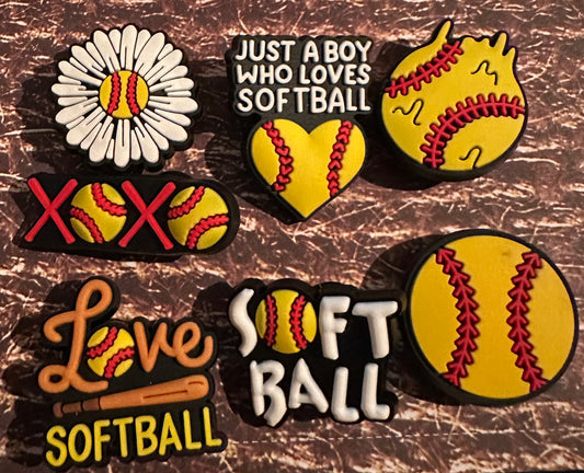 Soft Ball Shoe Charm Set