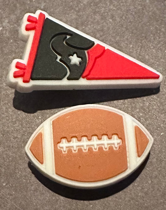 Texans Football shoe charm set