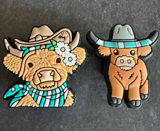 Ranch Cow Shoe charm set