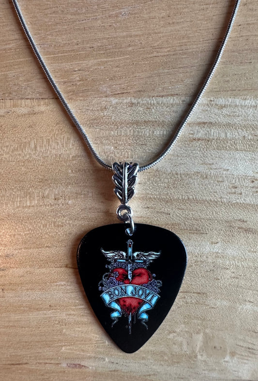 Bon Jovi Guitar Pick Necklace