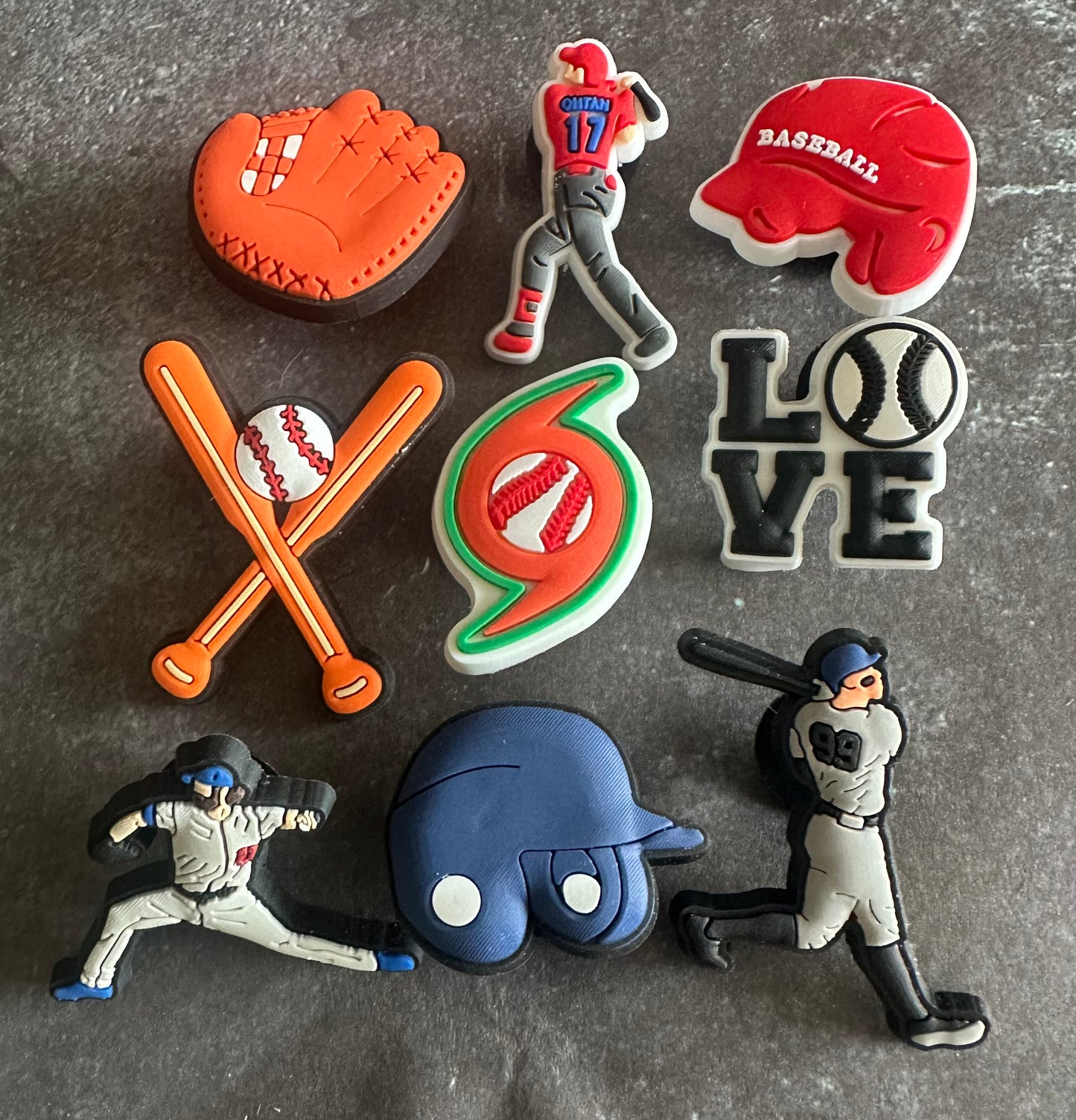 Baseball Shoe Charm Set