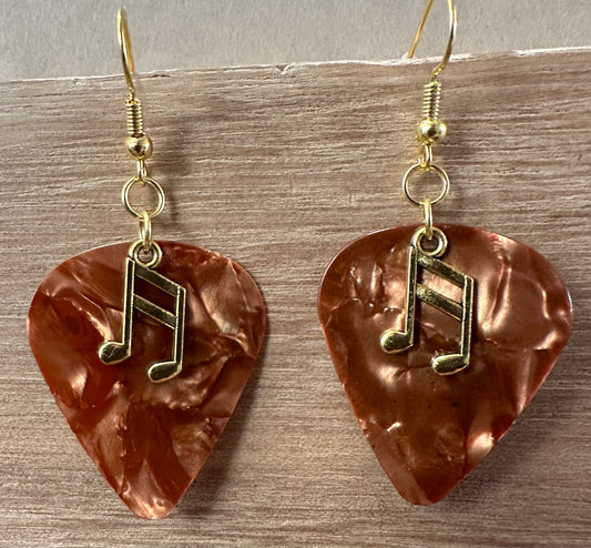 Music note Guitar Pick Earrings