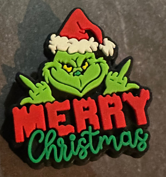 Grinch Merry Christmas shoe Charm