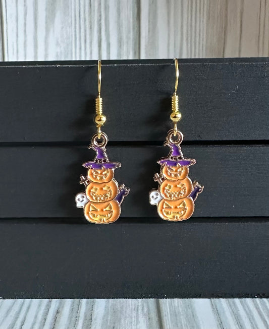 Jack-o-Lanterns stacked Earrings