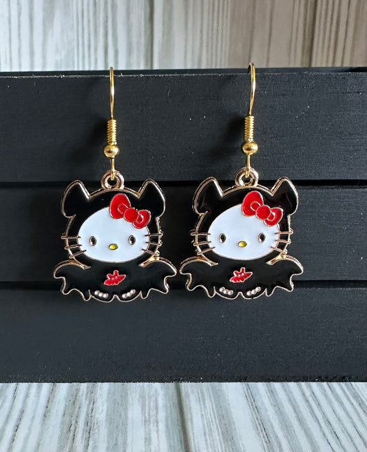 Hello Kitty Bat charm Earrings