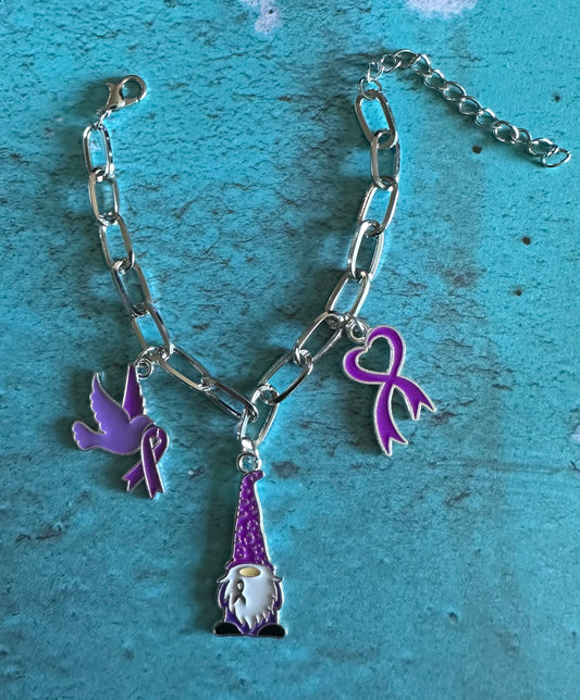 Alzheimer’s Awareness charm bracelet